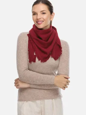 Triangle Wine Red Cashmere Scarf