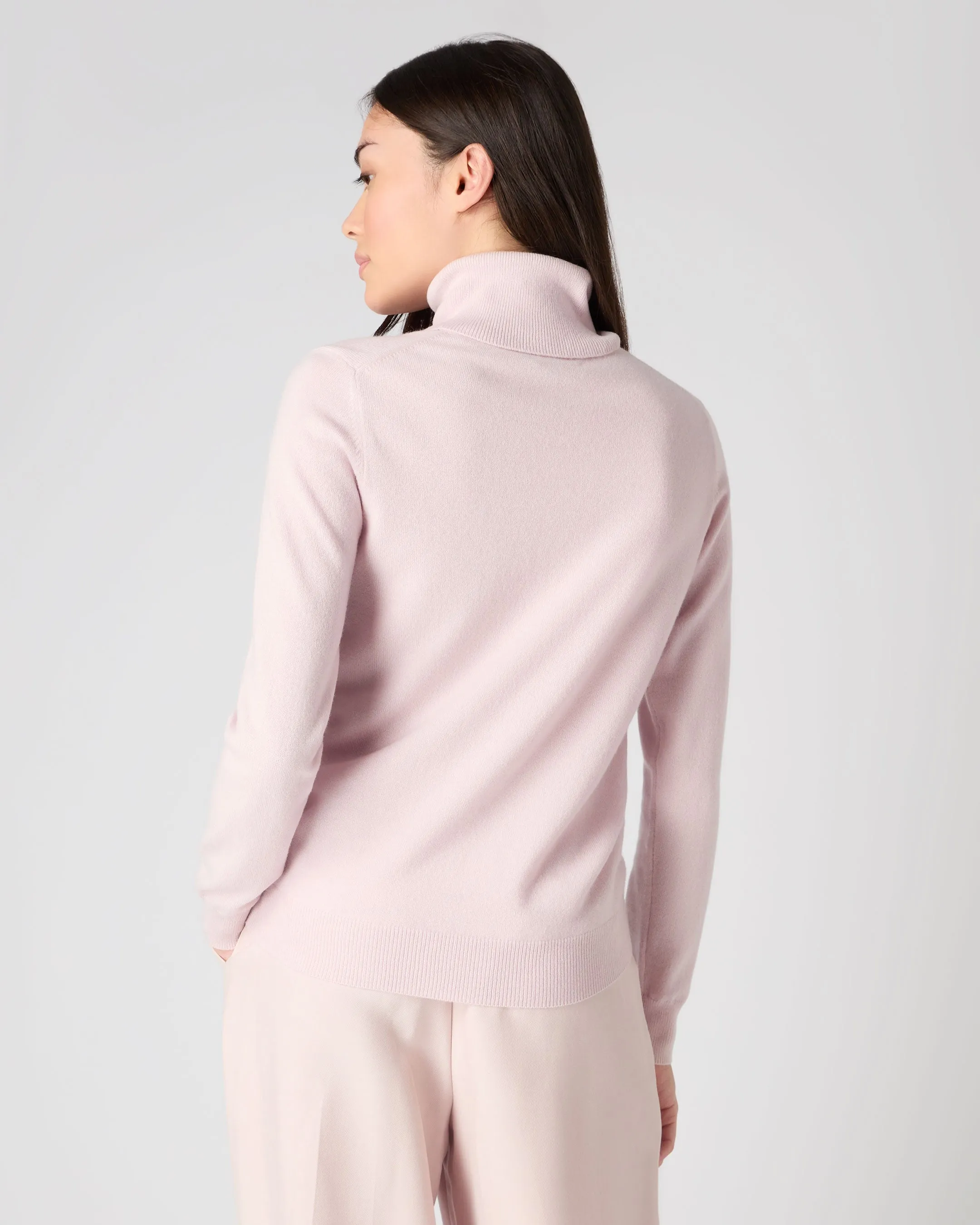 Women's Luna Turtle Neck Cashmere Sweater Quartz Pink